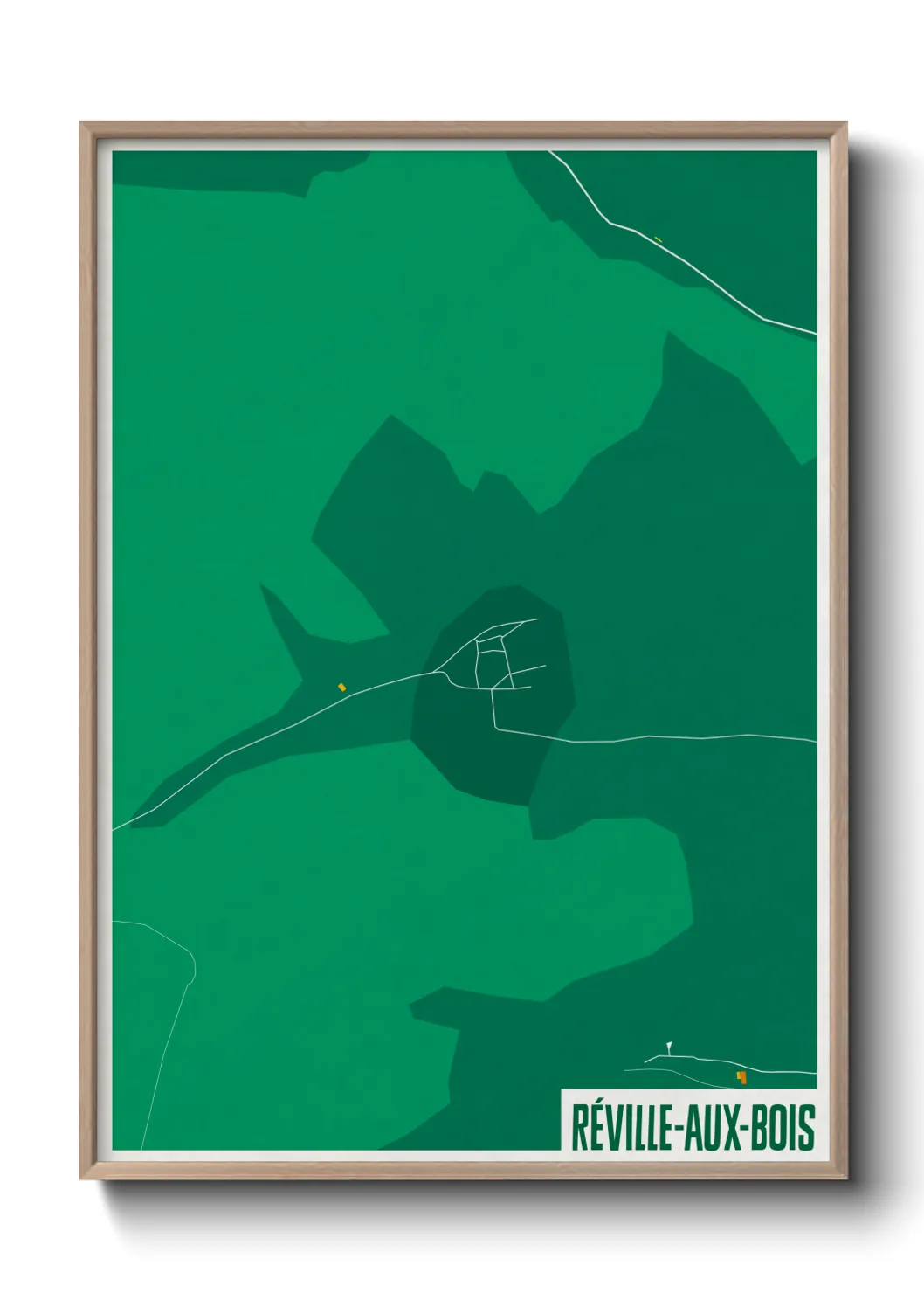 Une affiche de carte sur Réville-aux-Bois