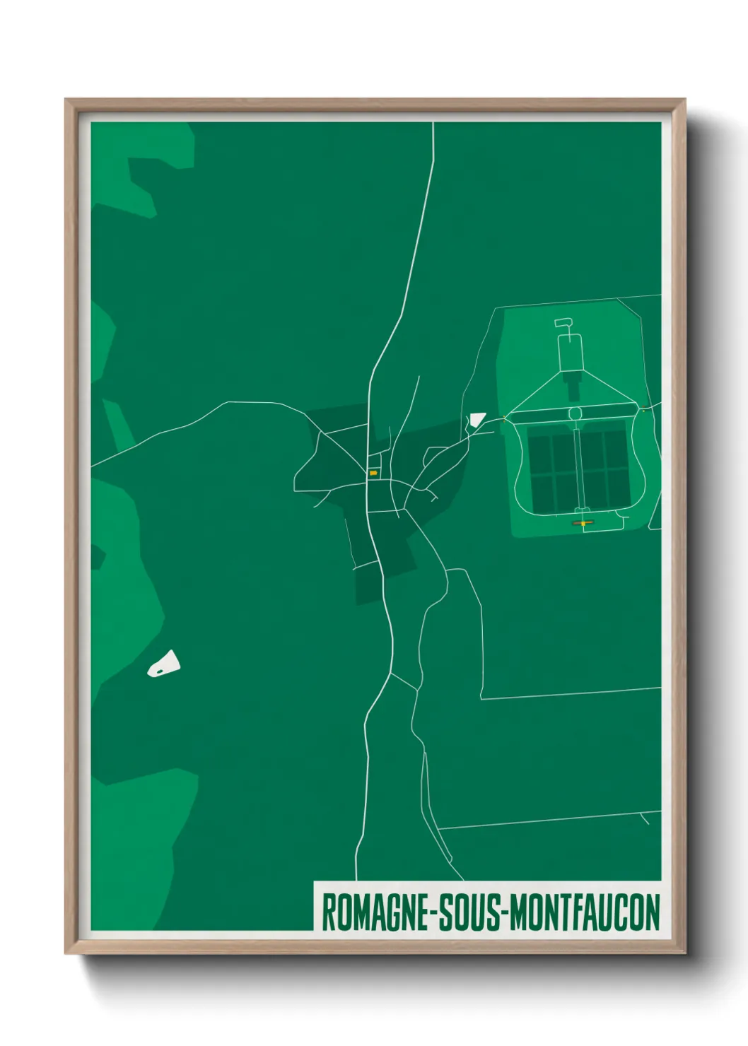 Une affiche de carte sur Romagne-sous-Montfaucon