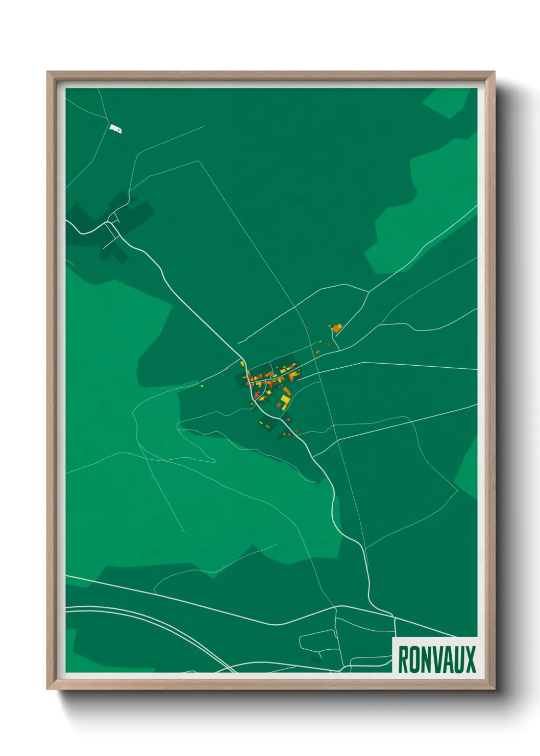 Une affiche de carte sur Ronvaux