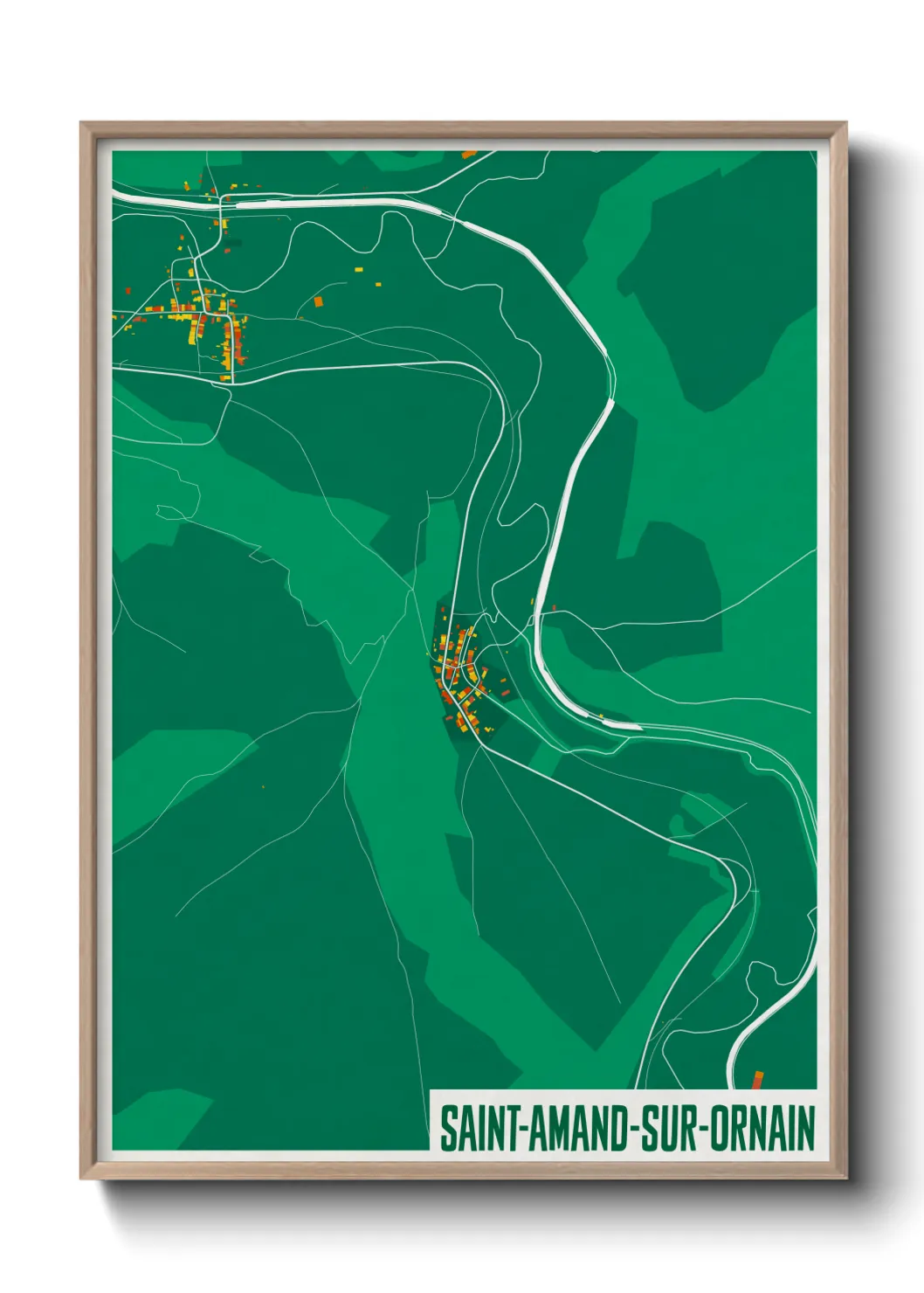 Une affiche de carte sur Saint-Amand-sur-Ornain