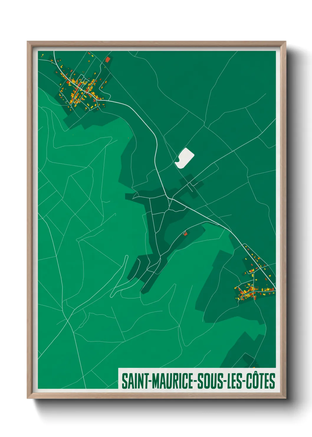 Une affiche de carte sur Saint-Maurice-sous-les-Côtes