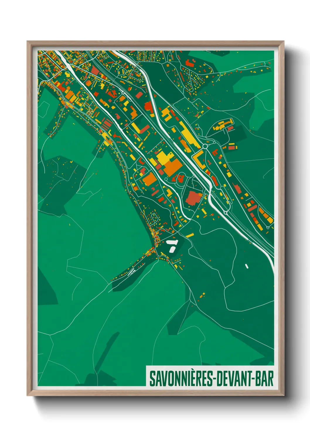 Une affiche de carte sur Savonnières-devant-Bar