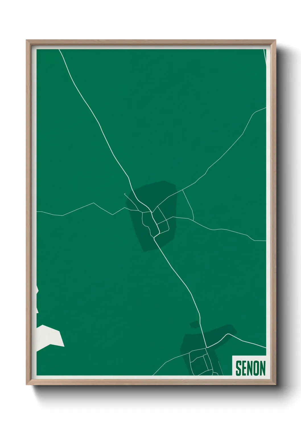 Une affiche de carte sur Senon