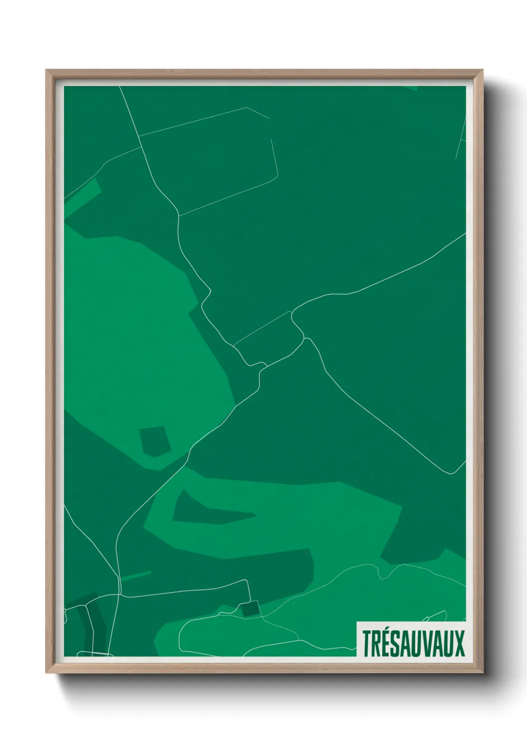 Une affiche de carte sur Trésauvaux