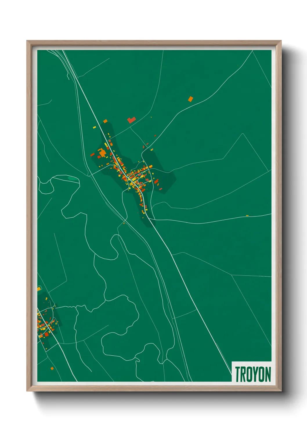 Une affiche de carte sur Troyon