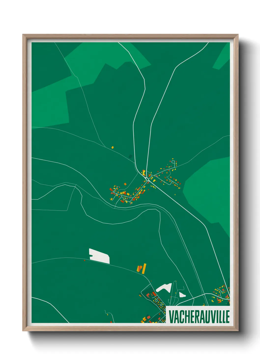 Une affiche de carte sur Vacherauville