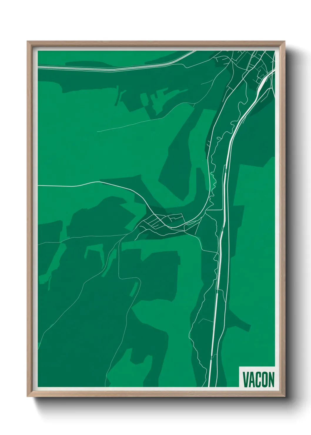 Une affiche de carte sur Vacon