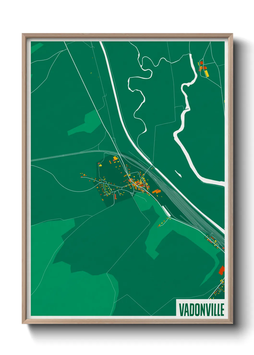 Une affiche de carte sur Vadonville
