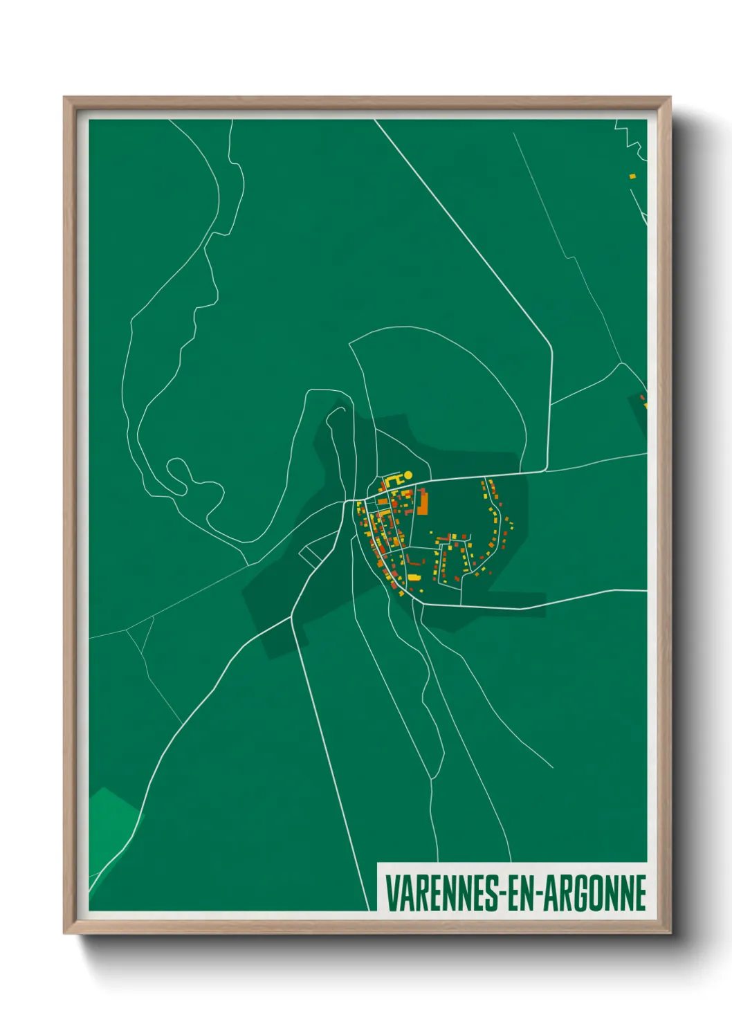 Une affiche de carte sur Varennes-en-Argonne