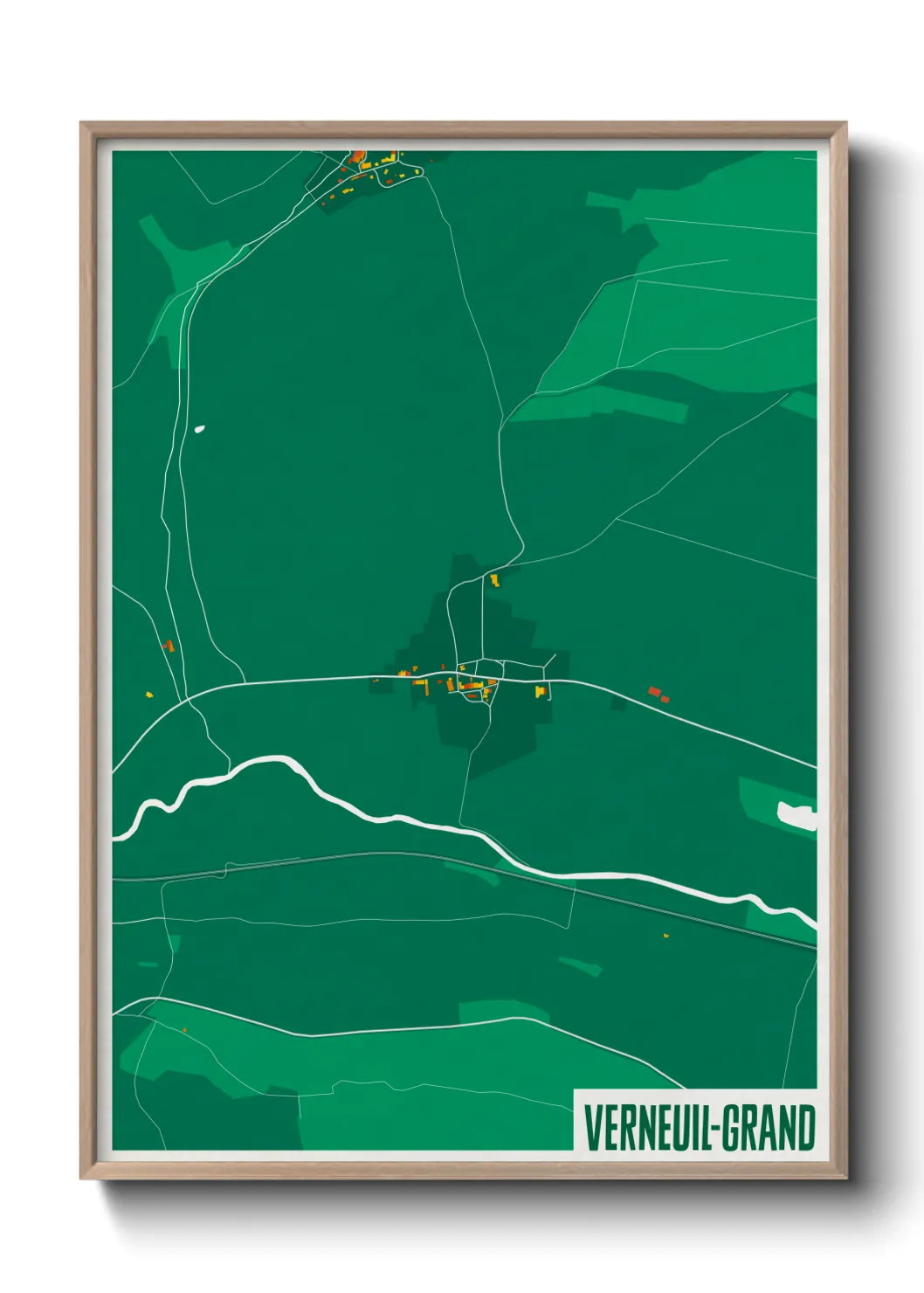 Une affiche de carte sur Verneuil-Grand