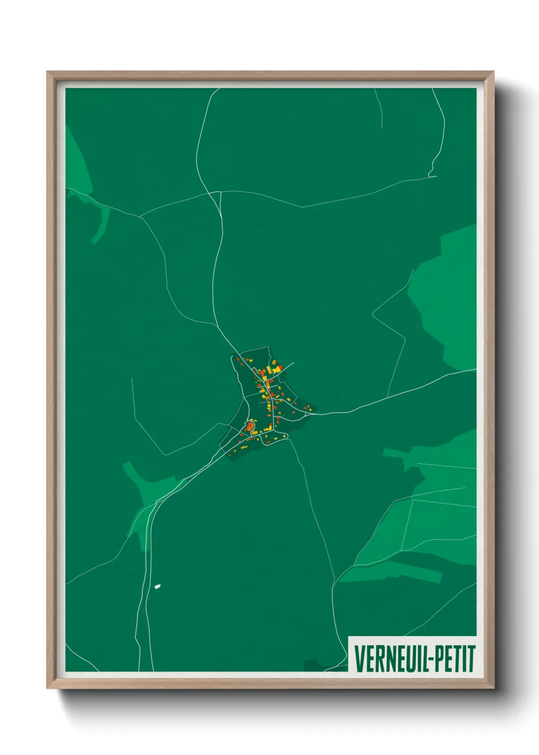 Une affiche de carte sur Verneuil-Petit