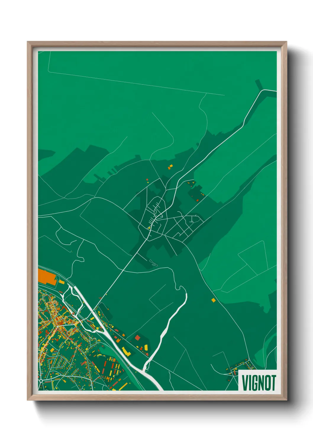 Une affiche de carte sur Vignot