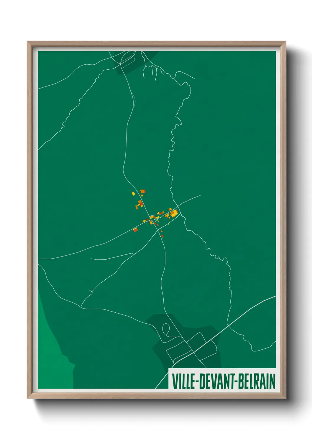 Une affiche de carte sur Ville-devant-Belrain