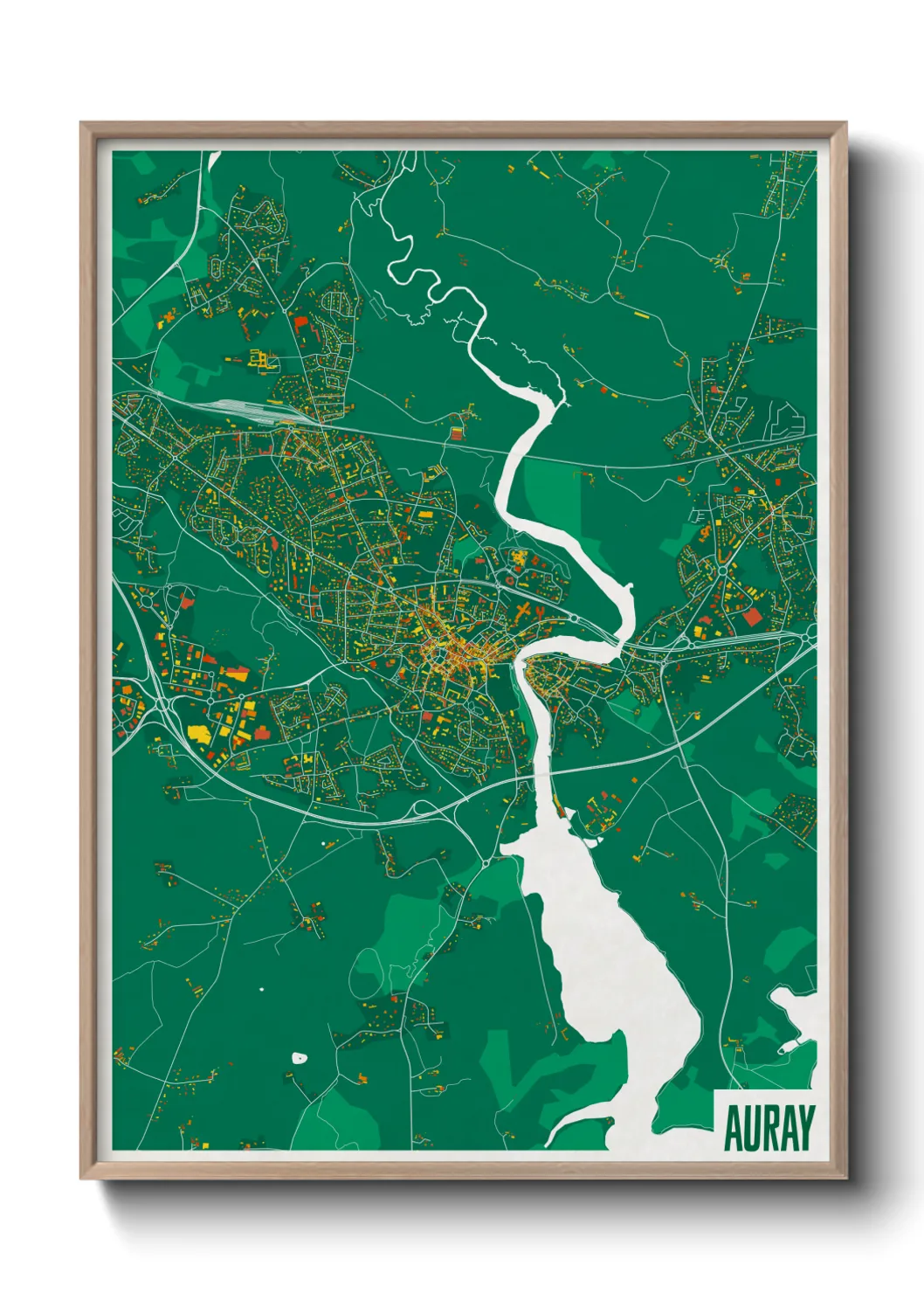 Une affiche de carte sur Auray