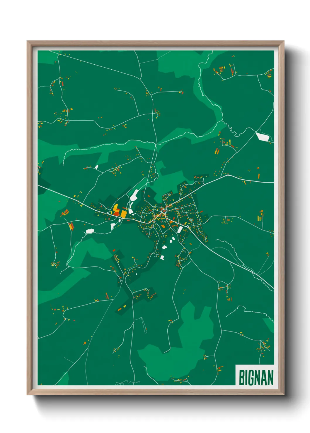 Une affiche de carte sur Bignan