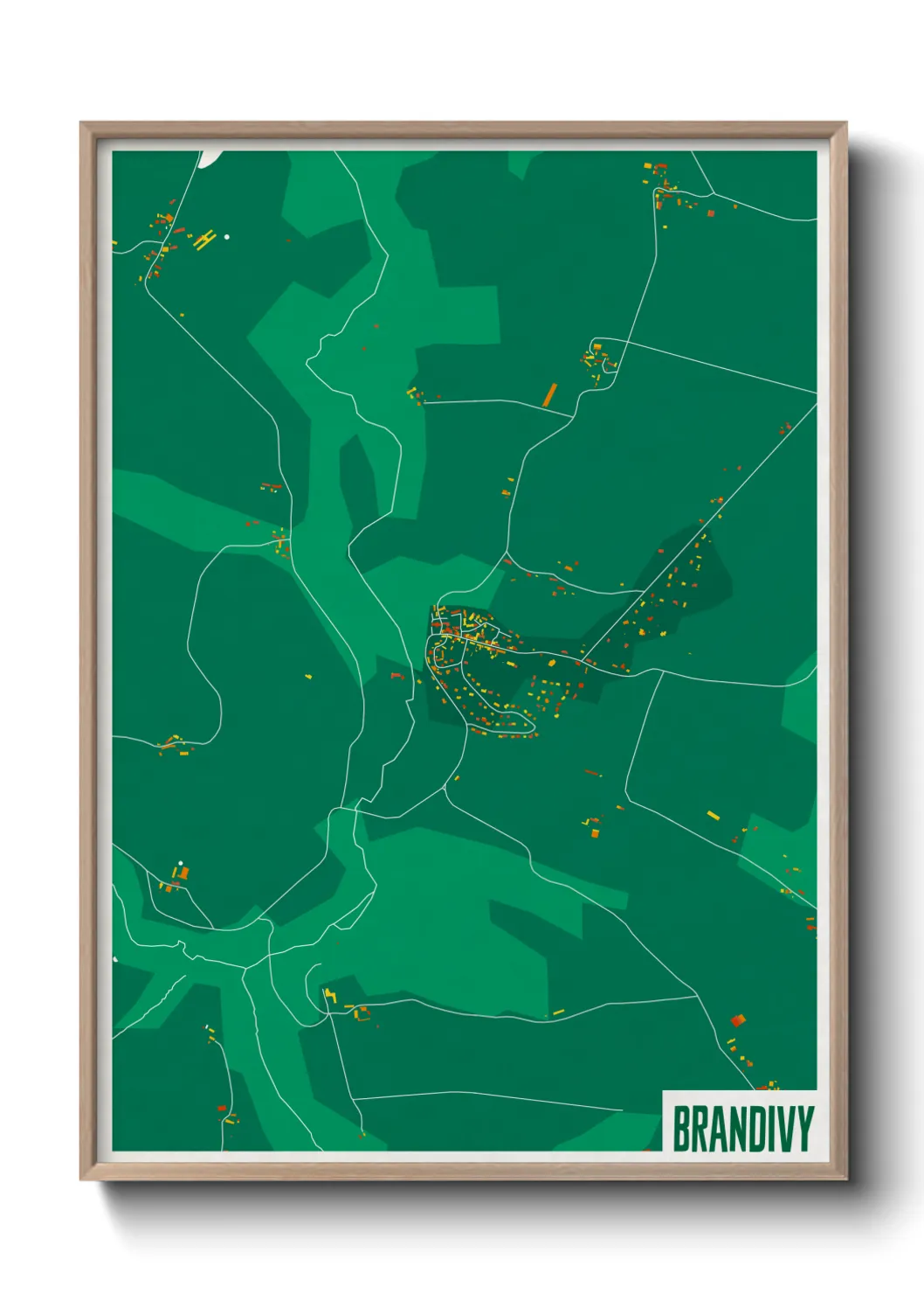 Une affiche de carte sur Brandivy