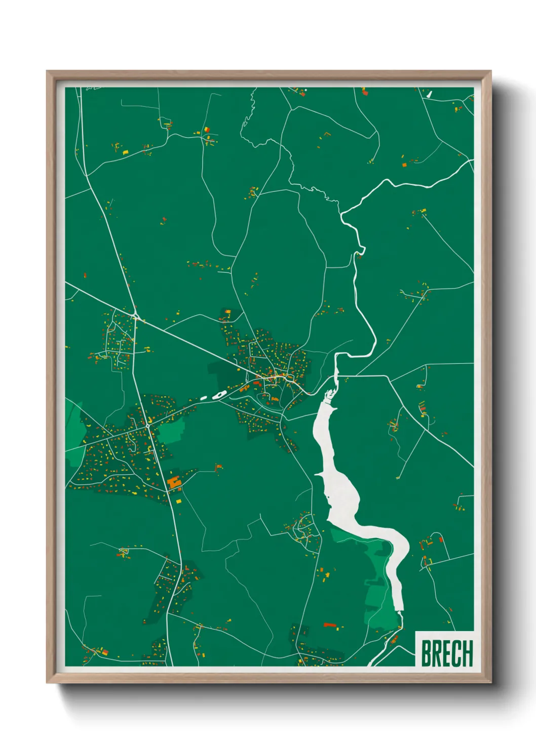 Une affiche de carte sur Brech