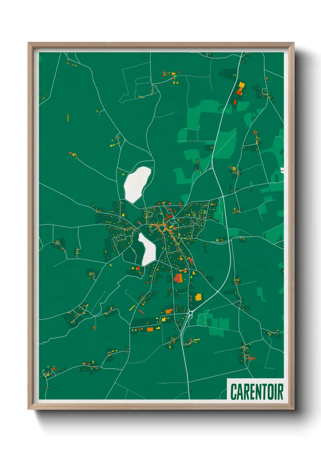 Une affiche de carte sur Carentoir