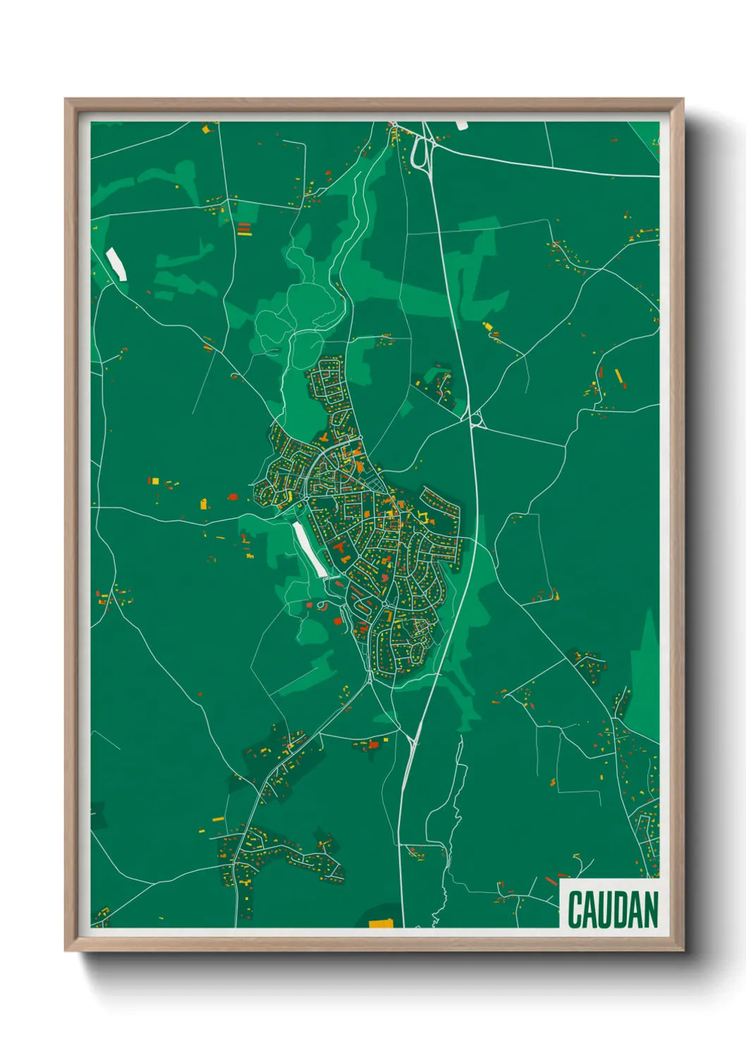 Une affiche de carte sur Caudan
