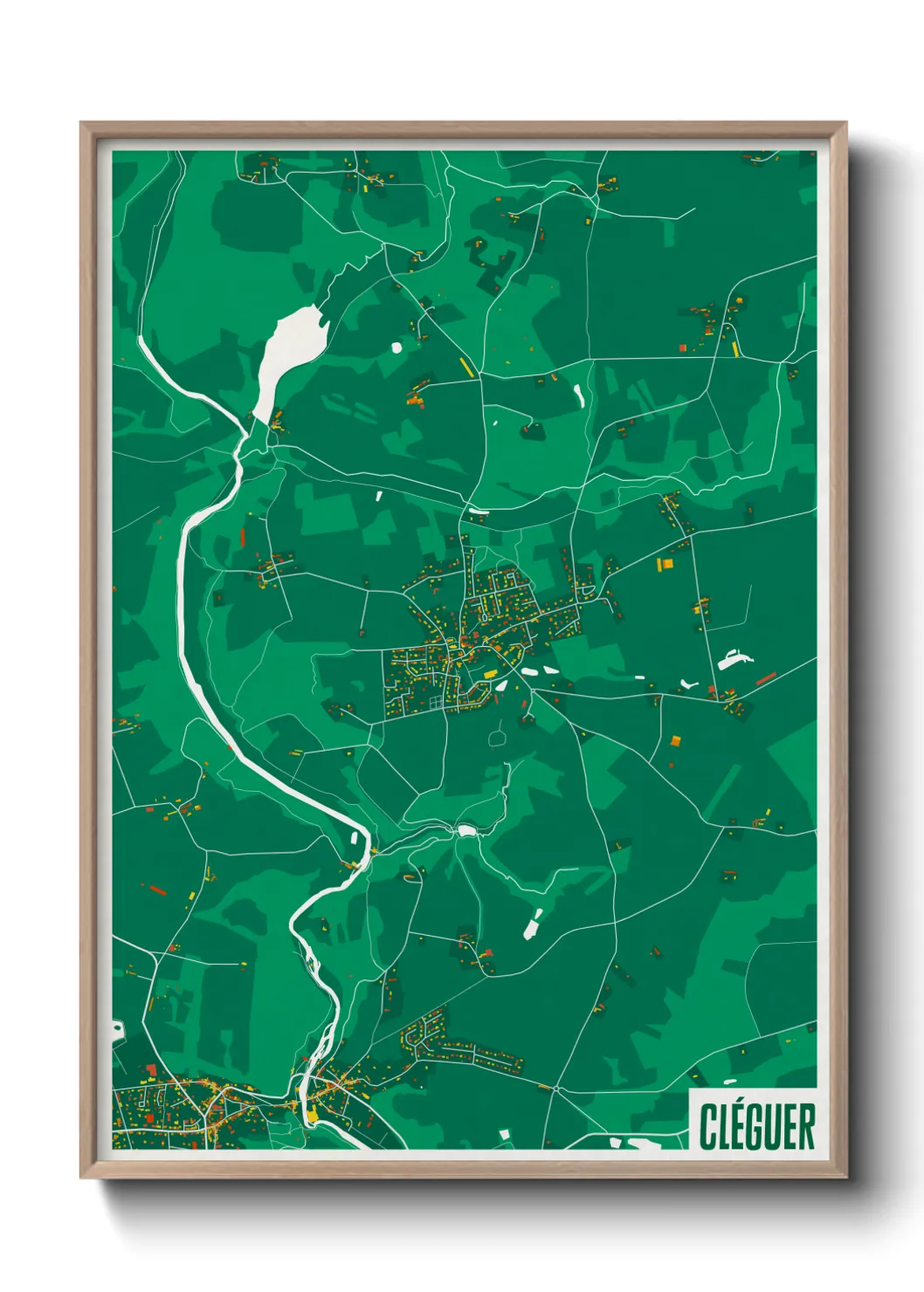 Une affiche de carte sur Cléguer