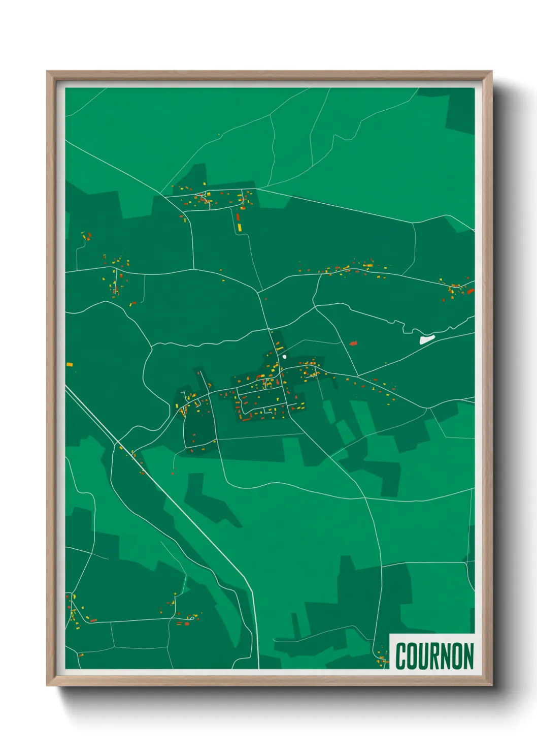 Une affiche de carte sur Cournon