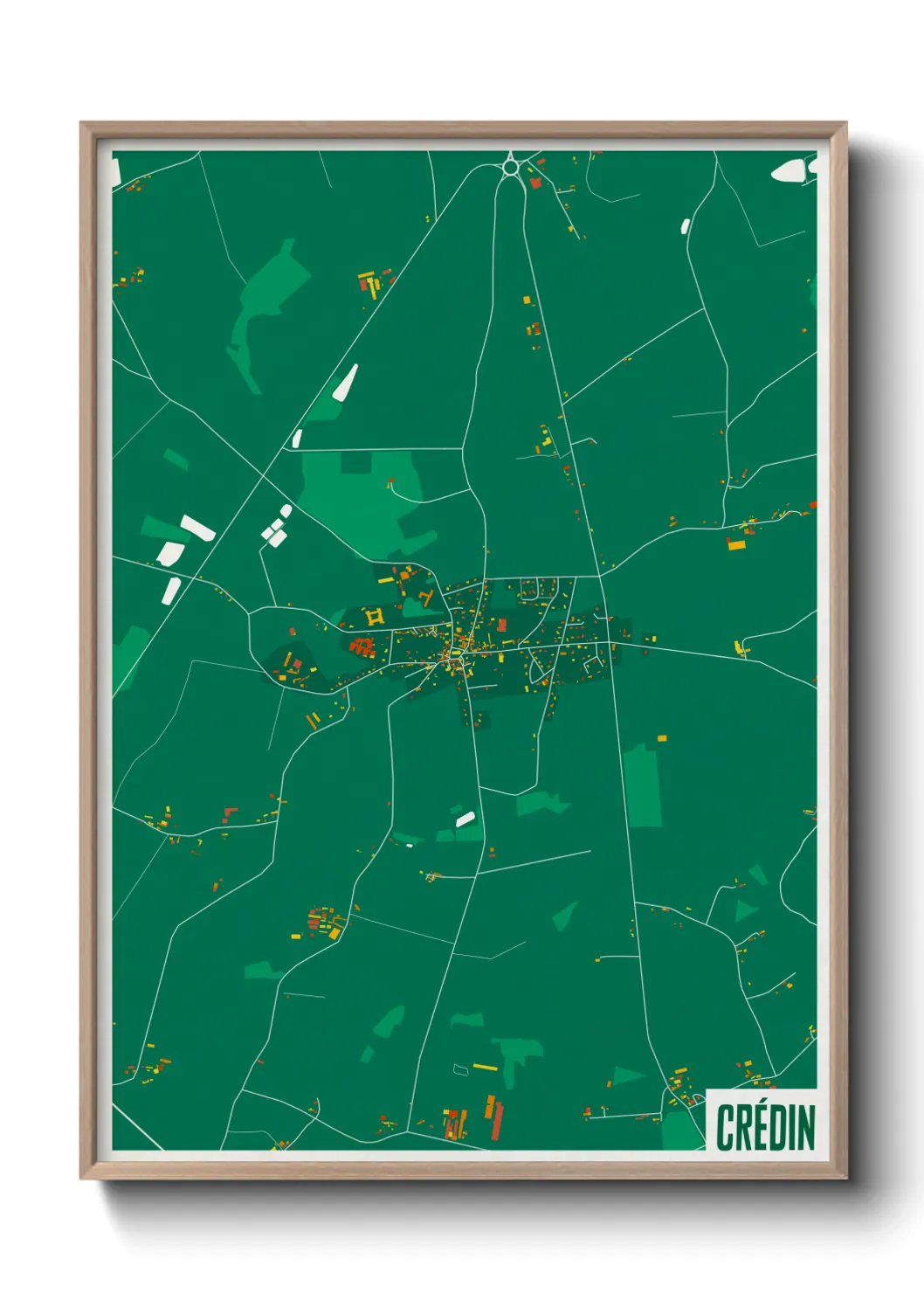 Une affiche de carte sur Crédin