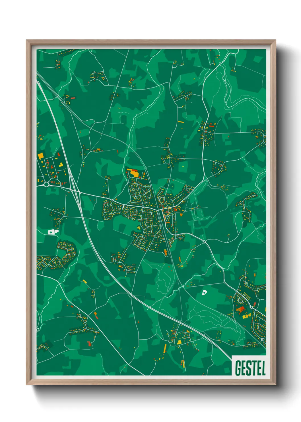 Une affiche de carte sur Gestel