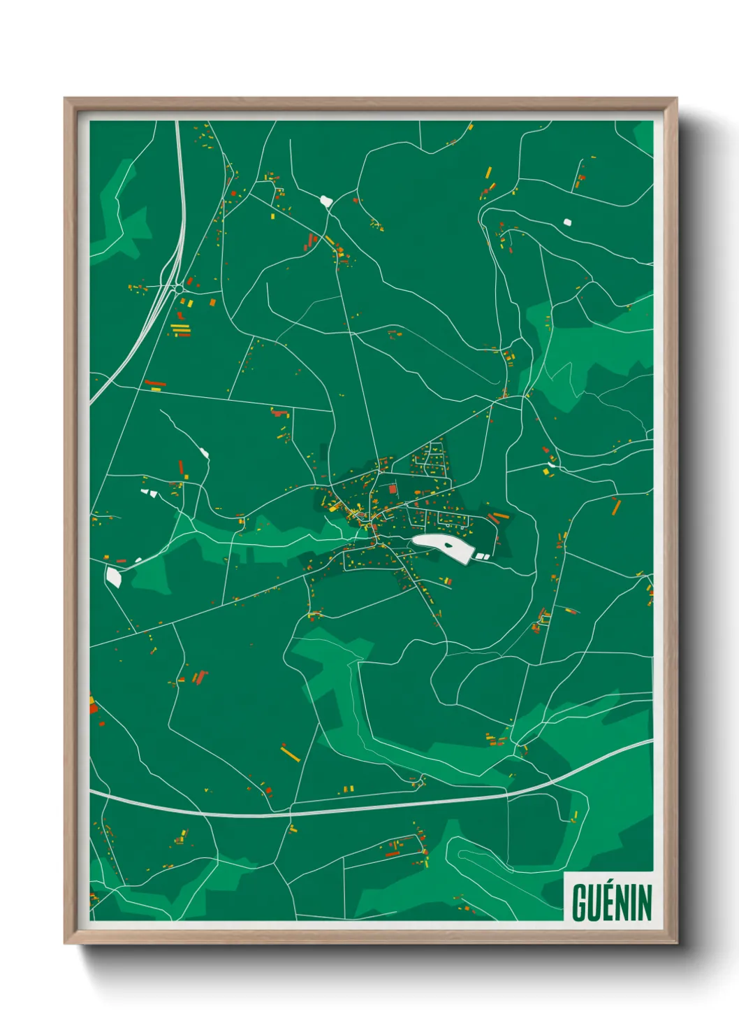Une affiche de carte sur Guénin