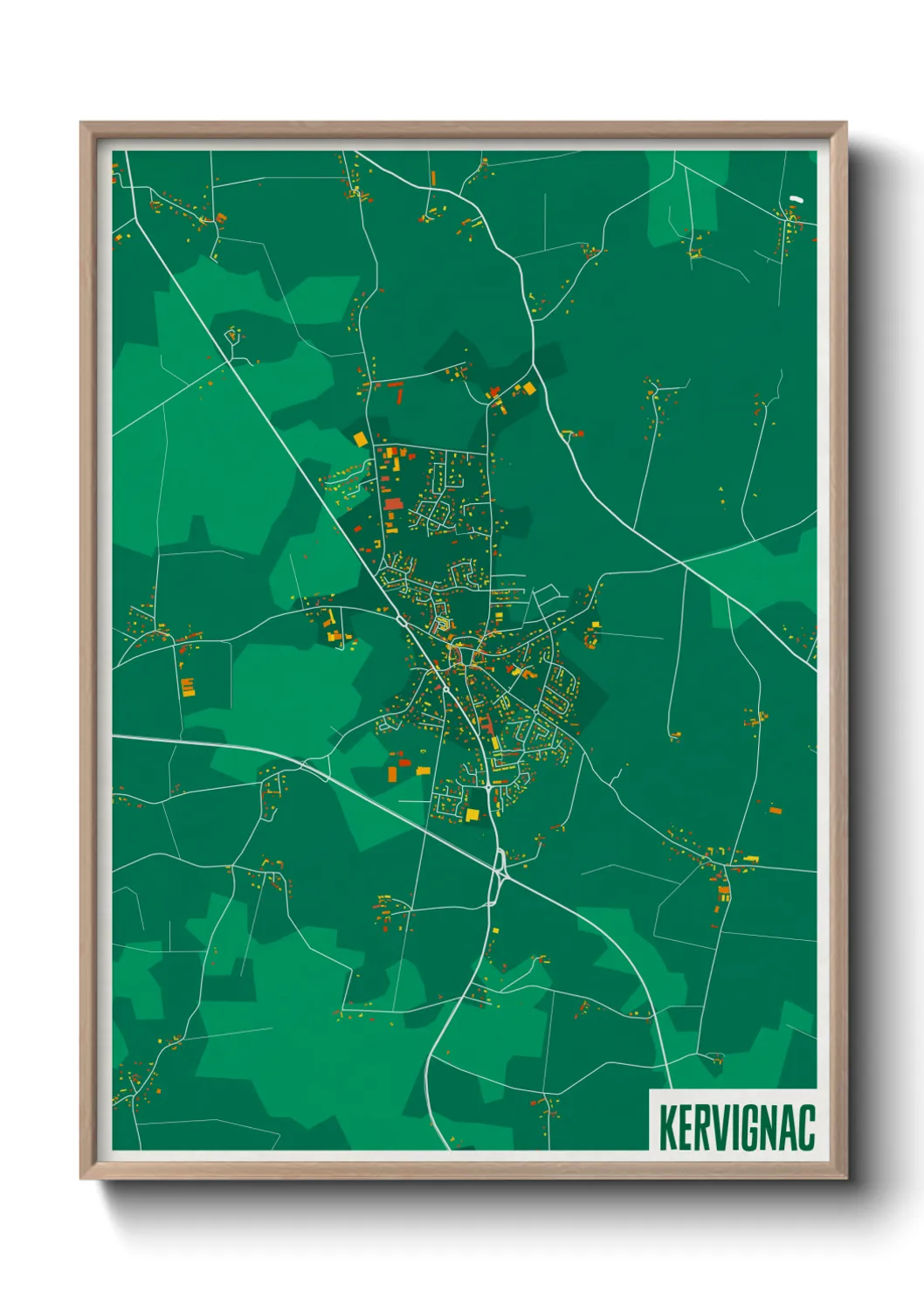 Une affiche de carte sur Kervignac