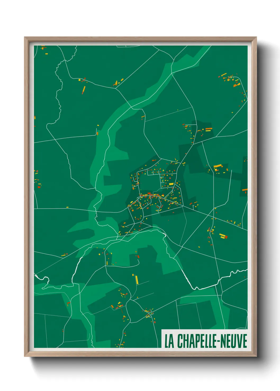 Une affiche de carte sur La Chapelle-Neuve