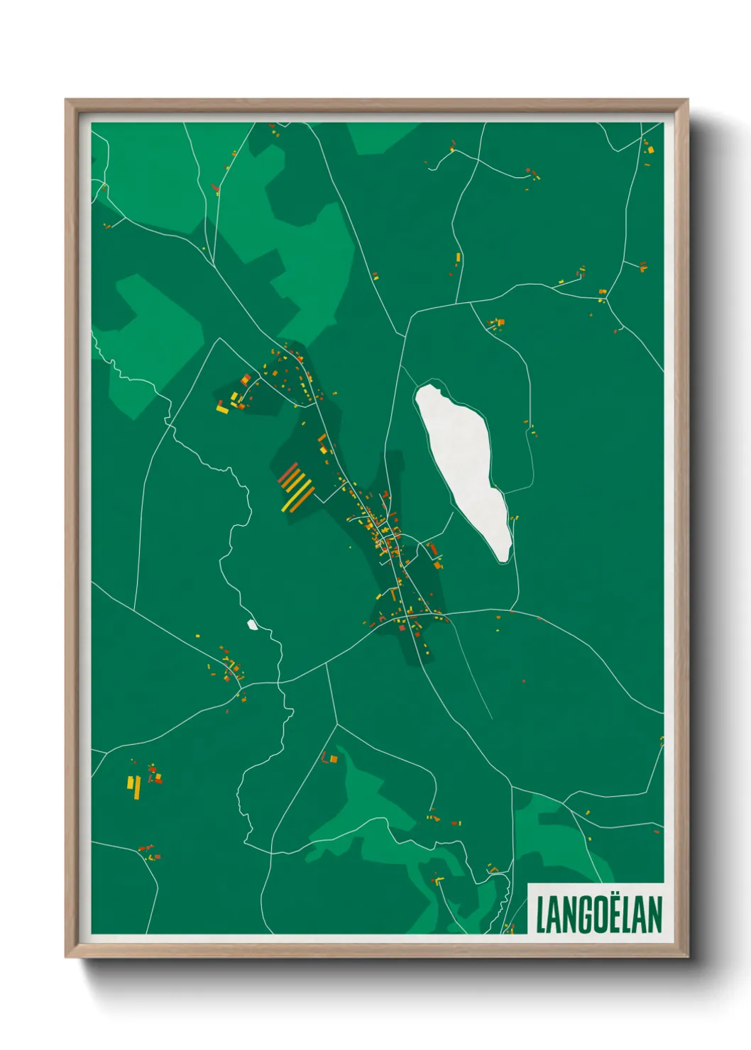 Une affiche de carte sur Langoëlan