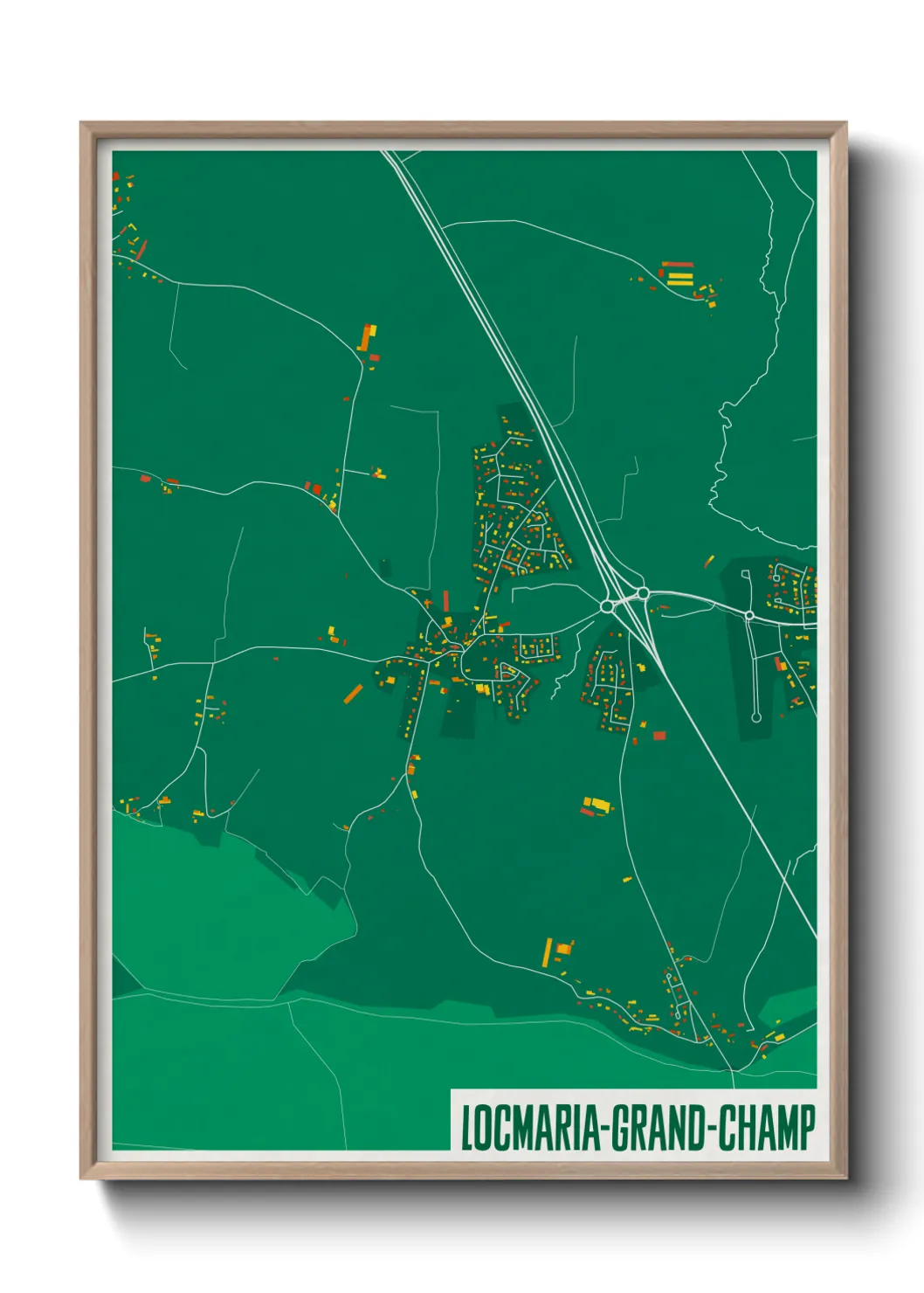 Une affiche de carte sur Locmaria-Grand-Champ