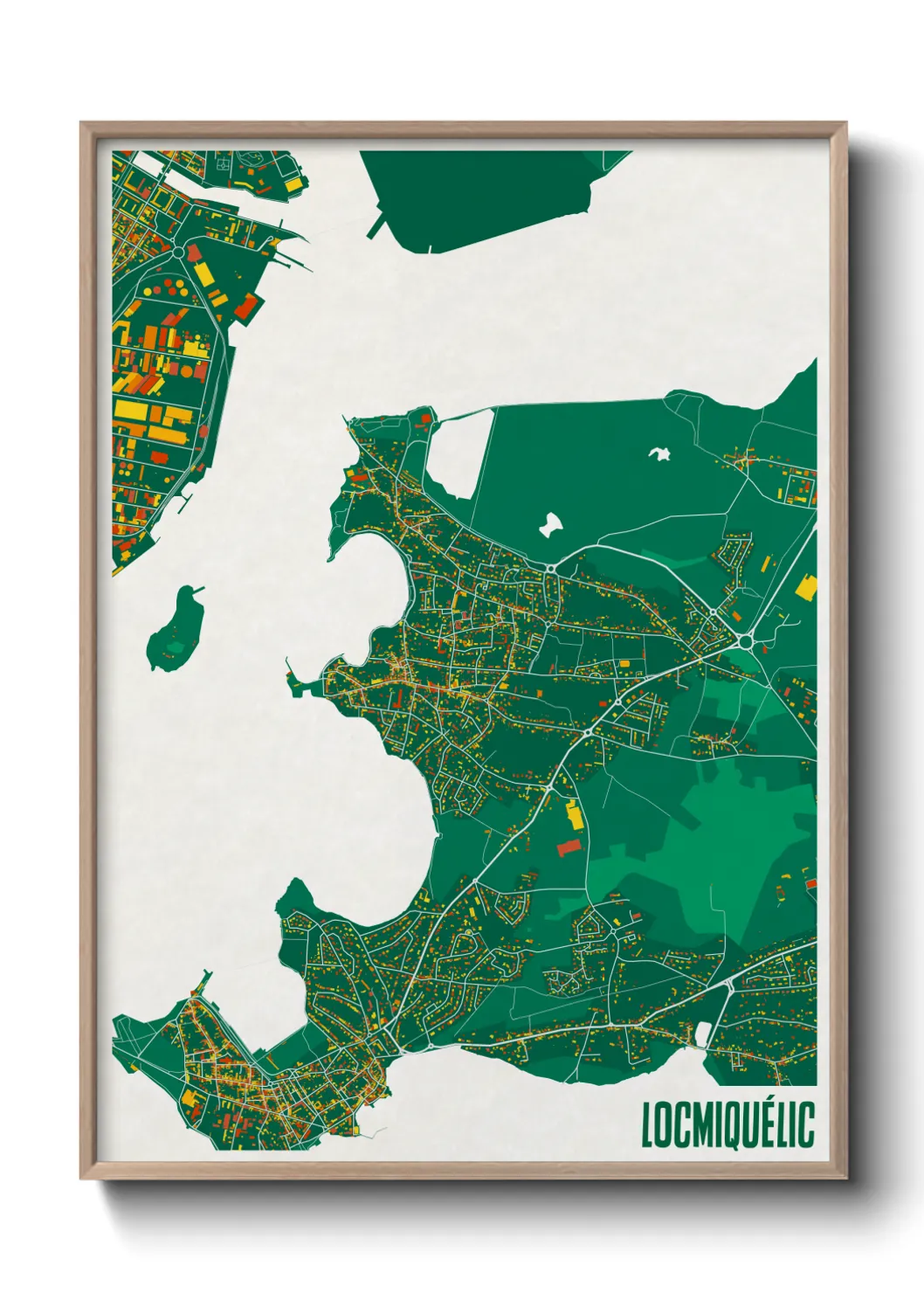 Une affiche de carte sur Locmiquélic