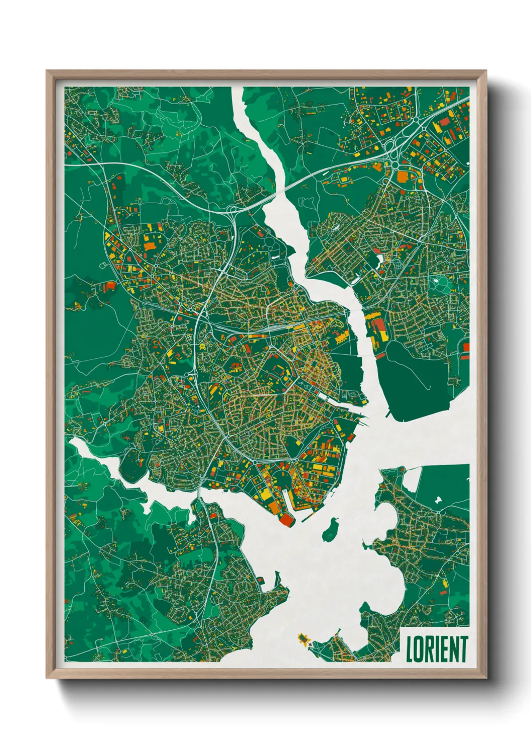 Une affiche de carte sur Lorient