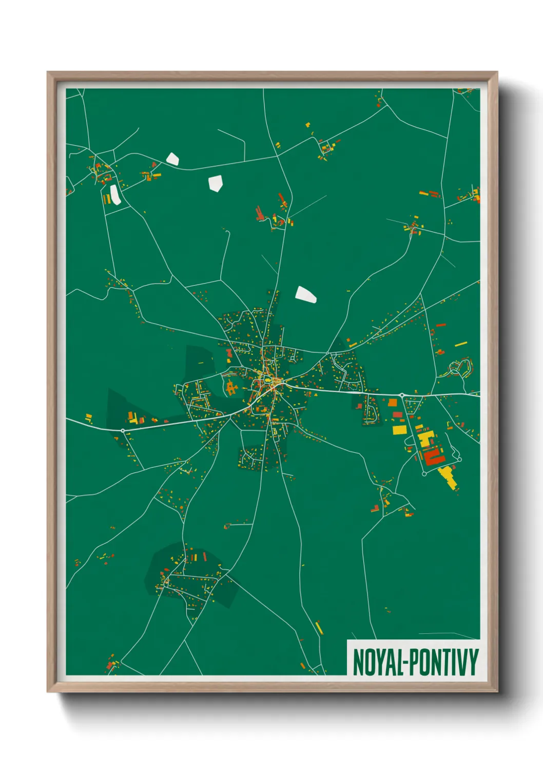 Une affiche de carte sur Noyal-Pontivy