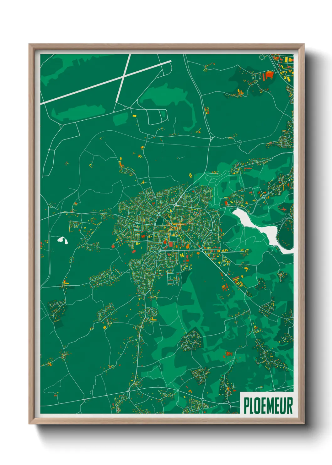 Une affiche de carte sur Ploemeur