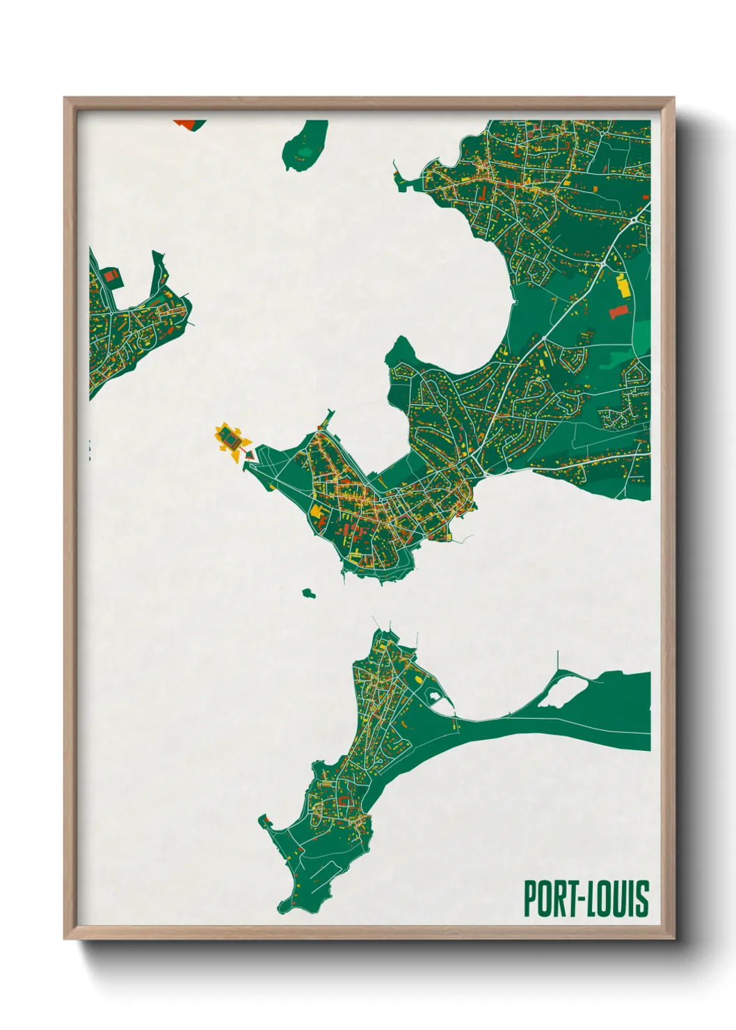 Une affiche de carte sur Port-Louis