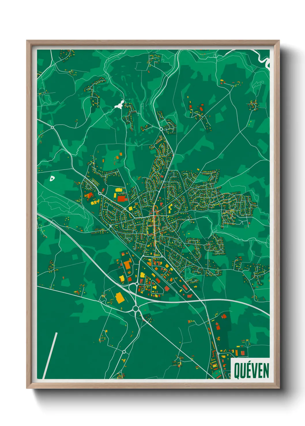 Une affiche de carte sur Quéven