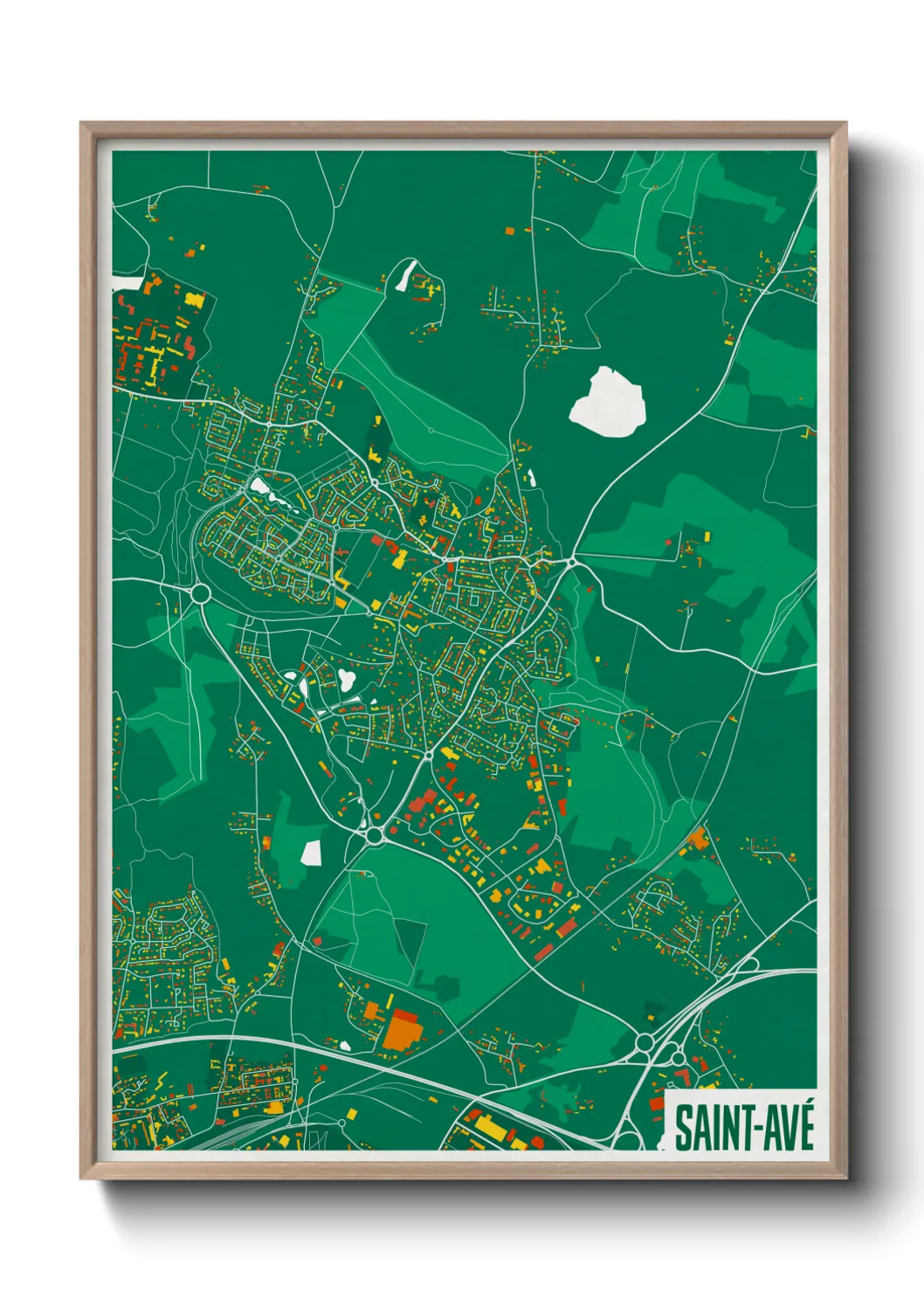 Une affiche de carte sur Saint-Avé