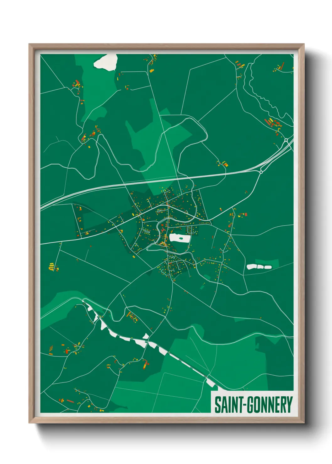 Une affiche de carte sur Saint-Gonnery