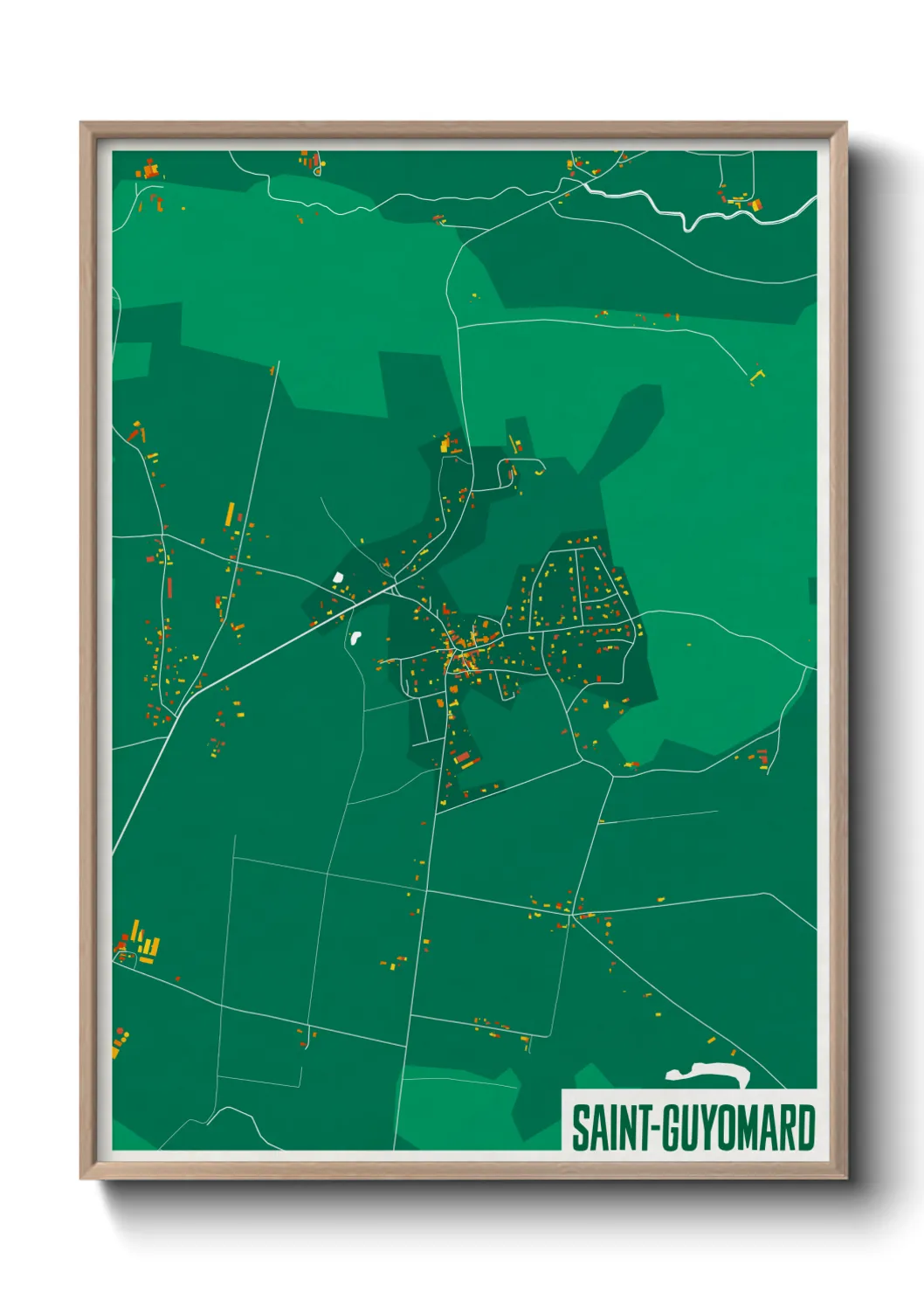 Une affiche de carte sur Saint-Guyomard