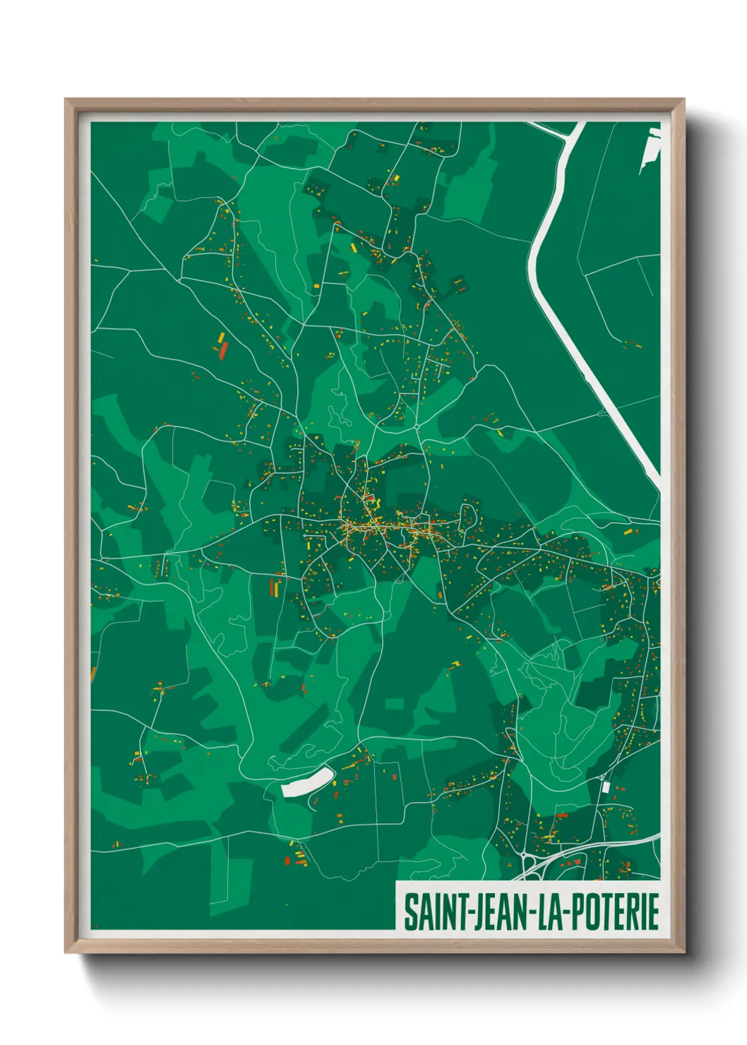 Une affiche de carte sur Saint-Jean-la-Poterie