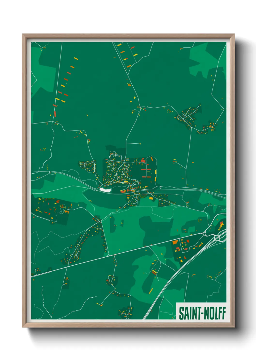 Une affiche de carte sur Saint-Nolff