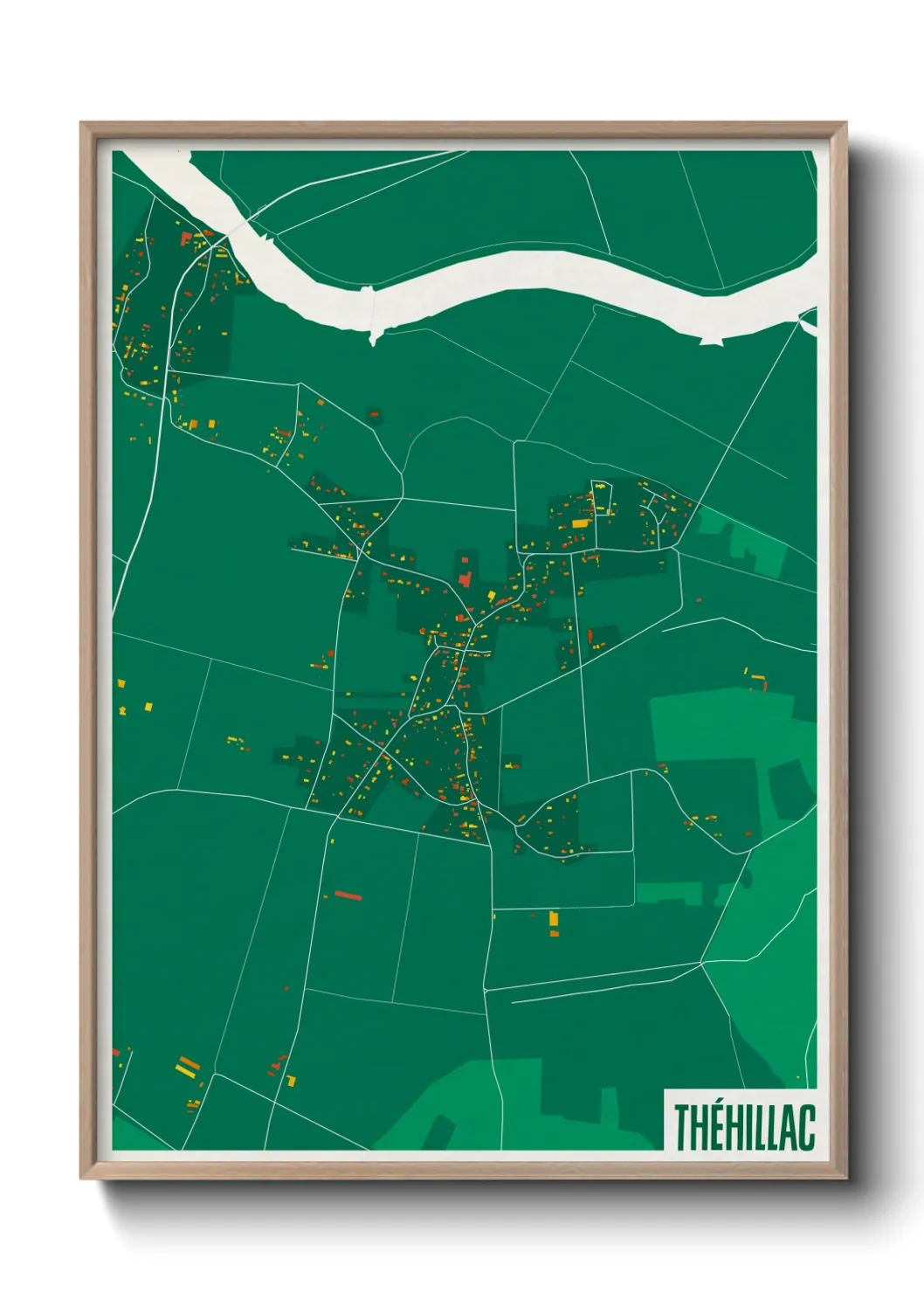 Une affiche de carte sur Théhillac