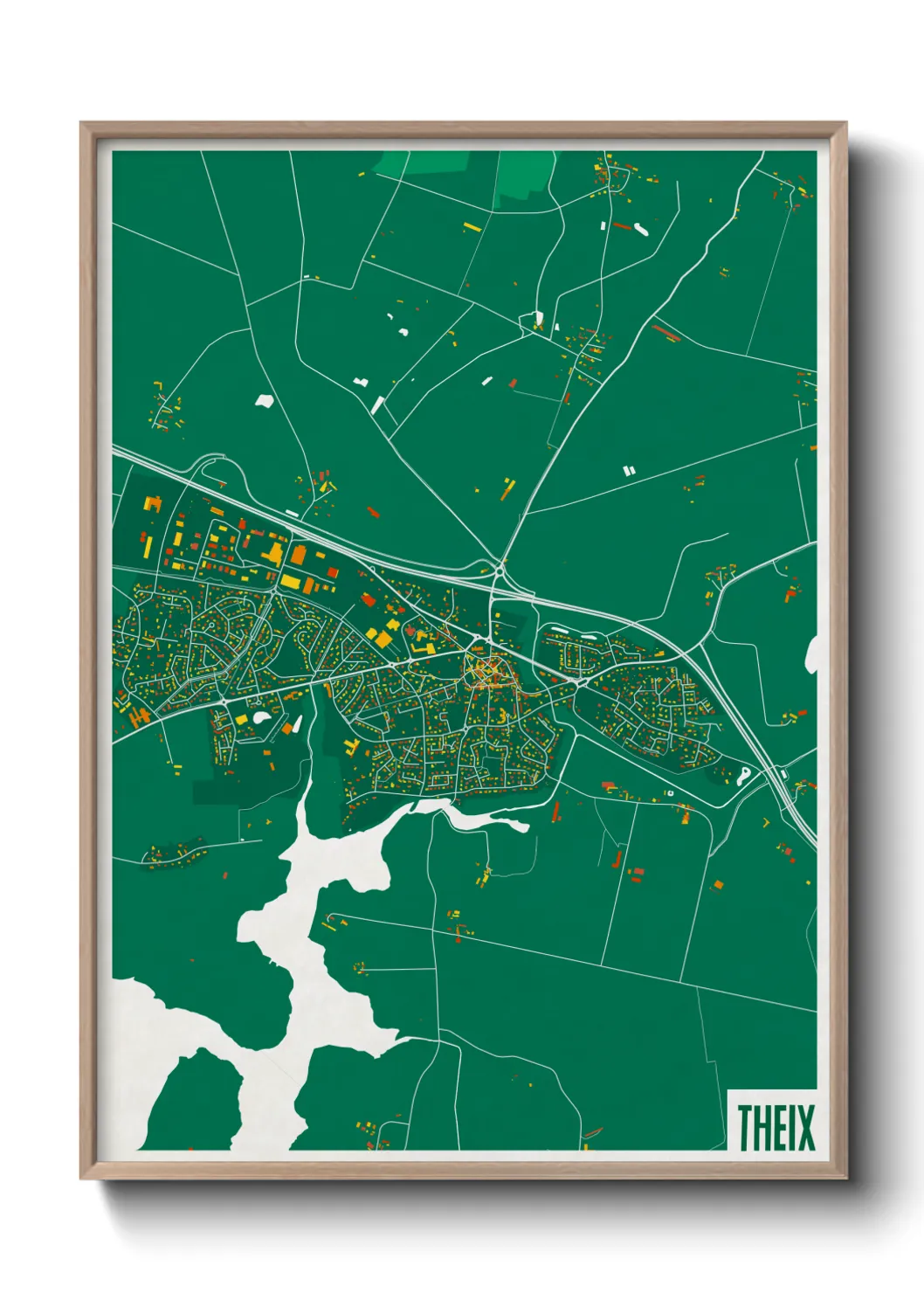 Une affiche de carte sur Theix