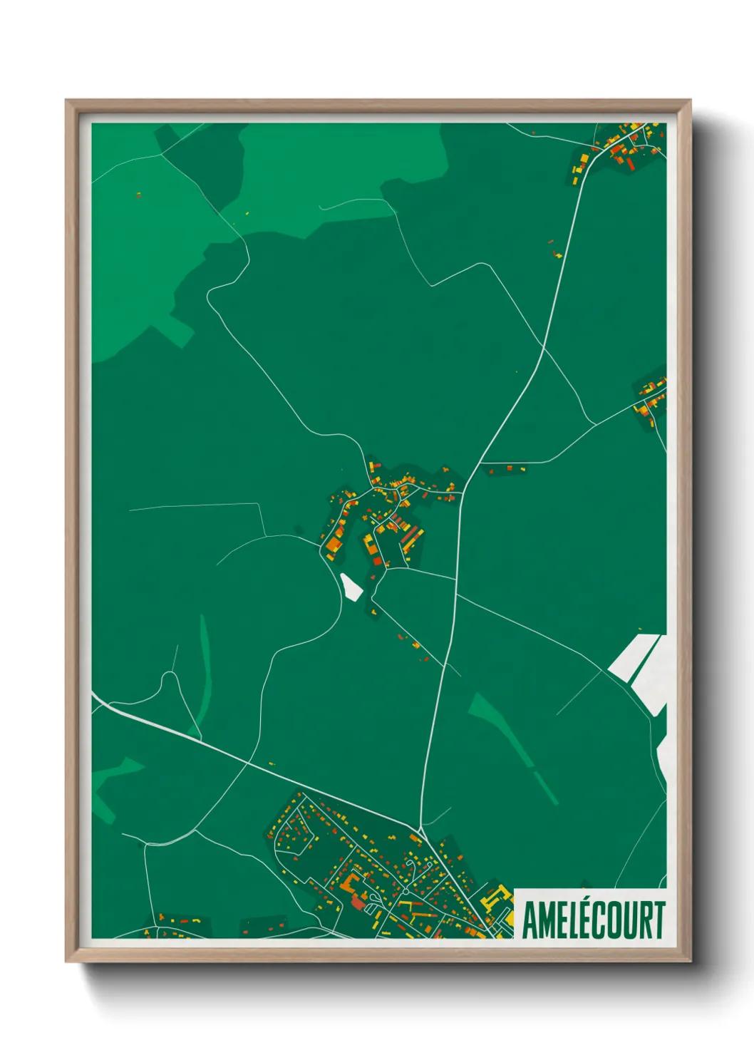 Une affiche de carte sur Amelécourt