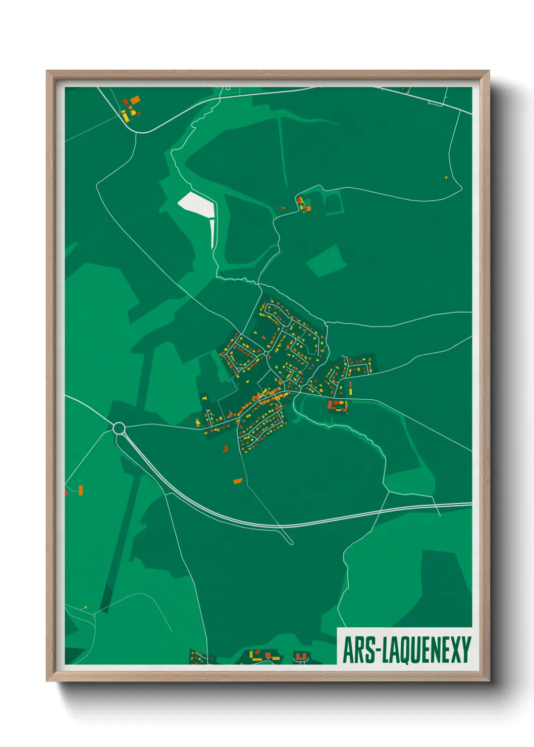 Une affiche de carte sur Ars-Laquenexy
