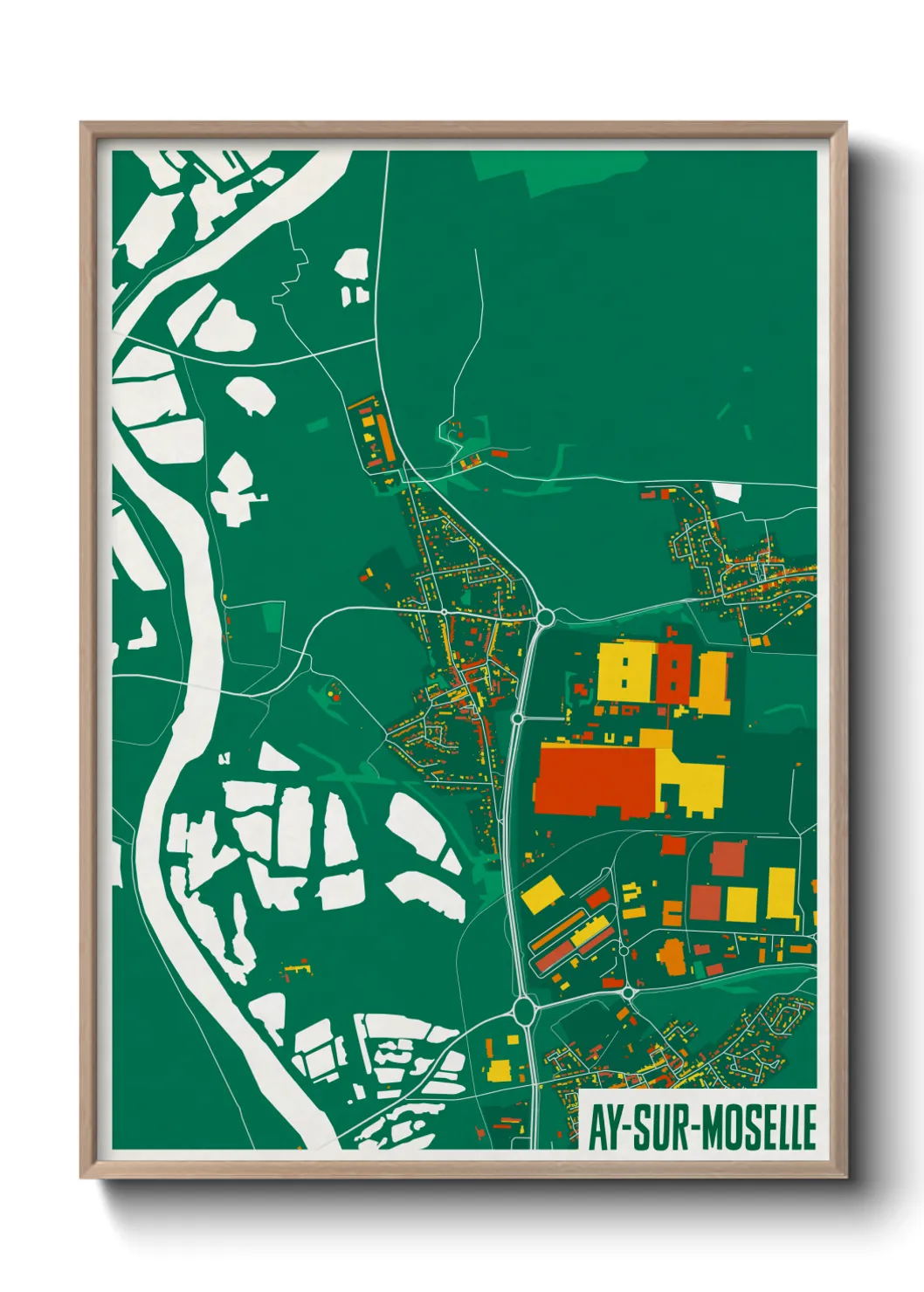 Une affiche de carte sur Ay-sur-Moselle