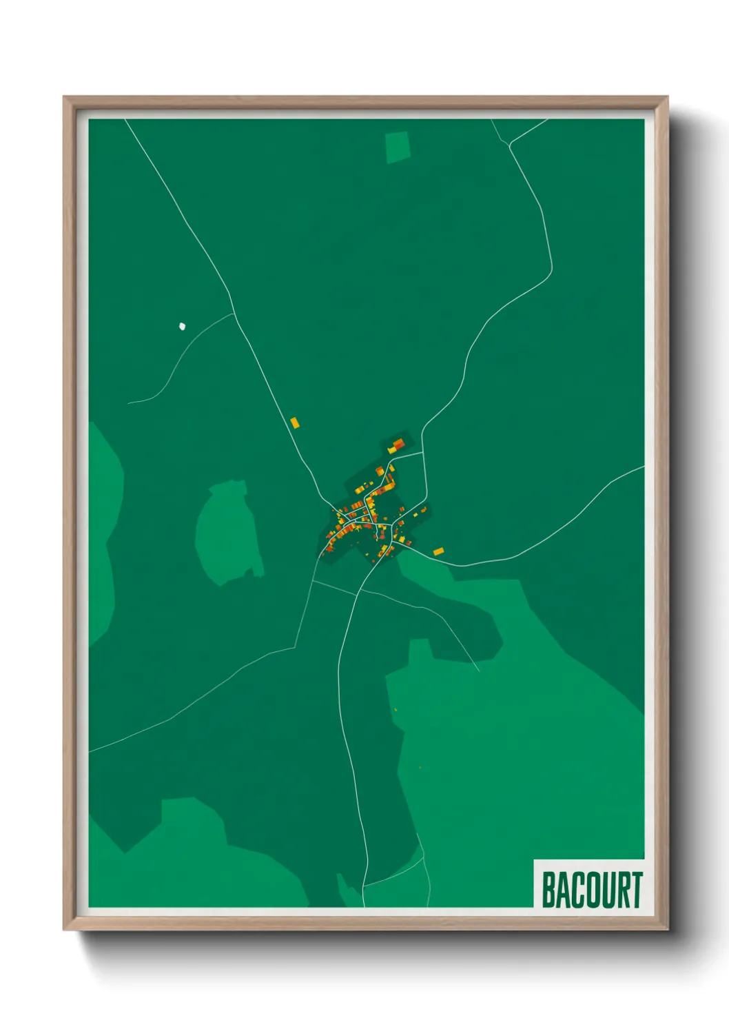 Une affiche de carte sur Bacourt