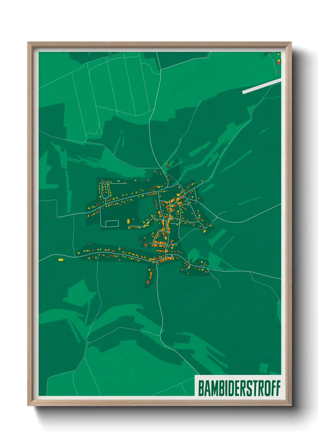 Une affiche de carte sur Bambiderstroff